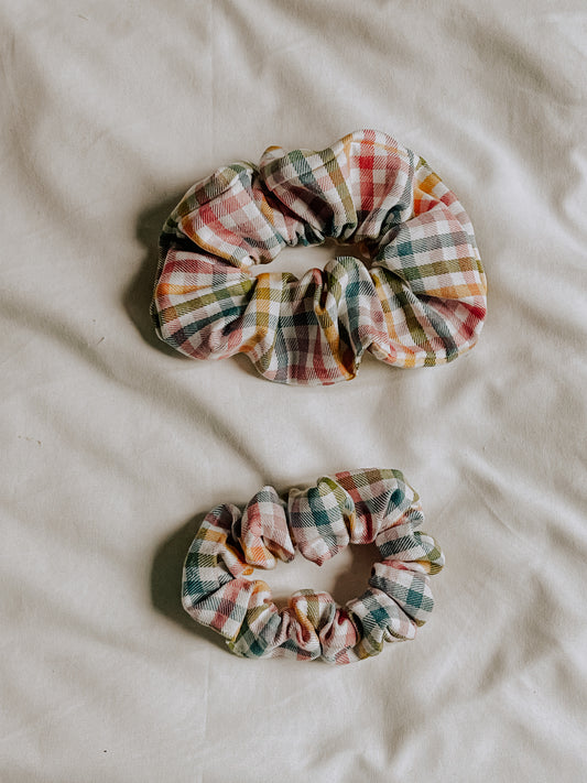 Pastel Plaid Scrunchie