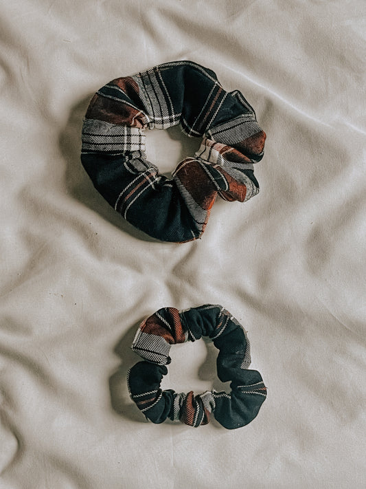 Black and Orange Plaid Scrunchie