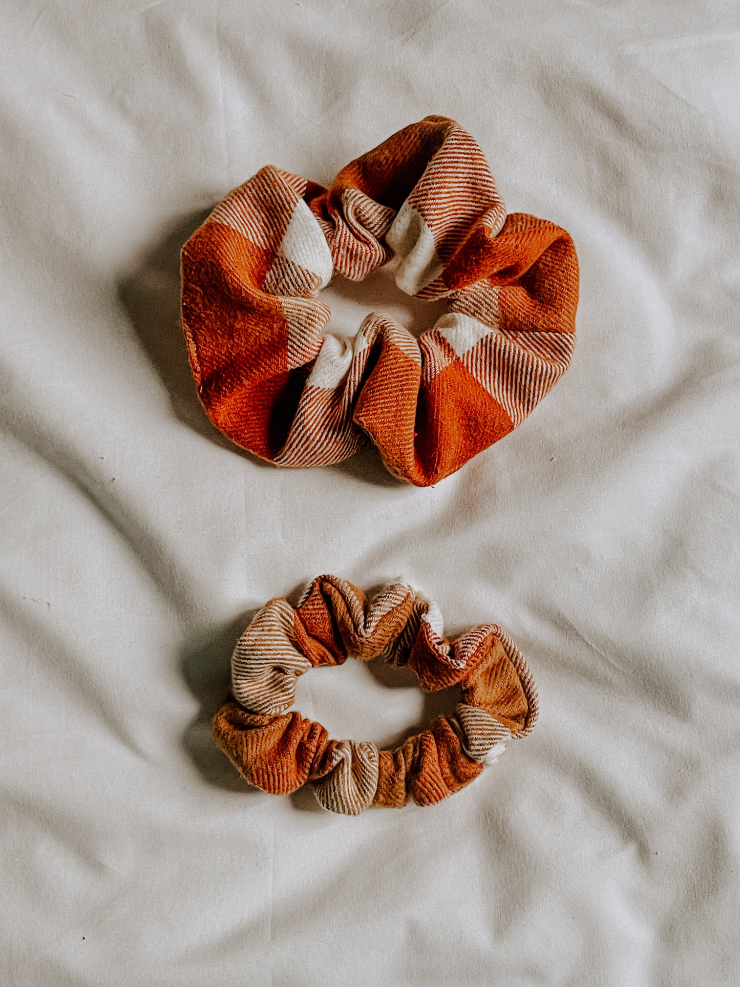 Orange Check Scrunchie