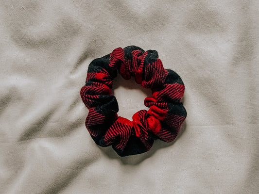 Red Check Scrunchie