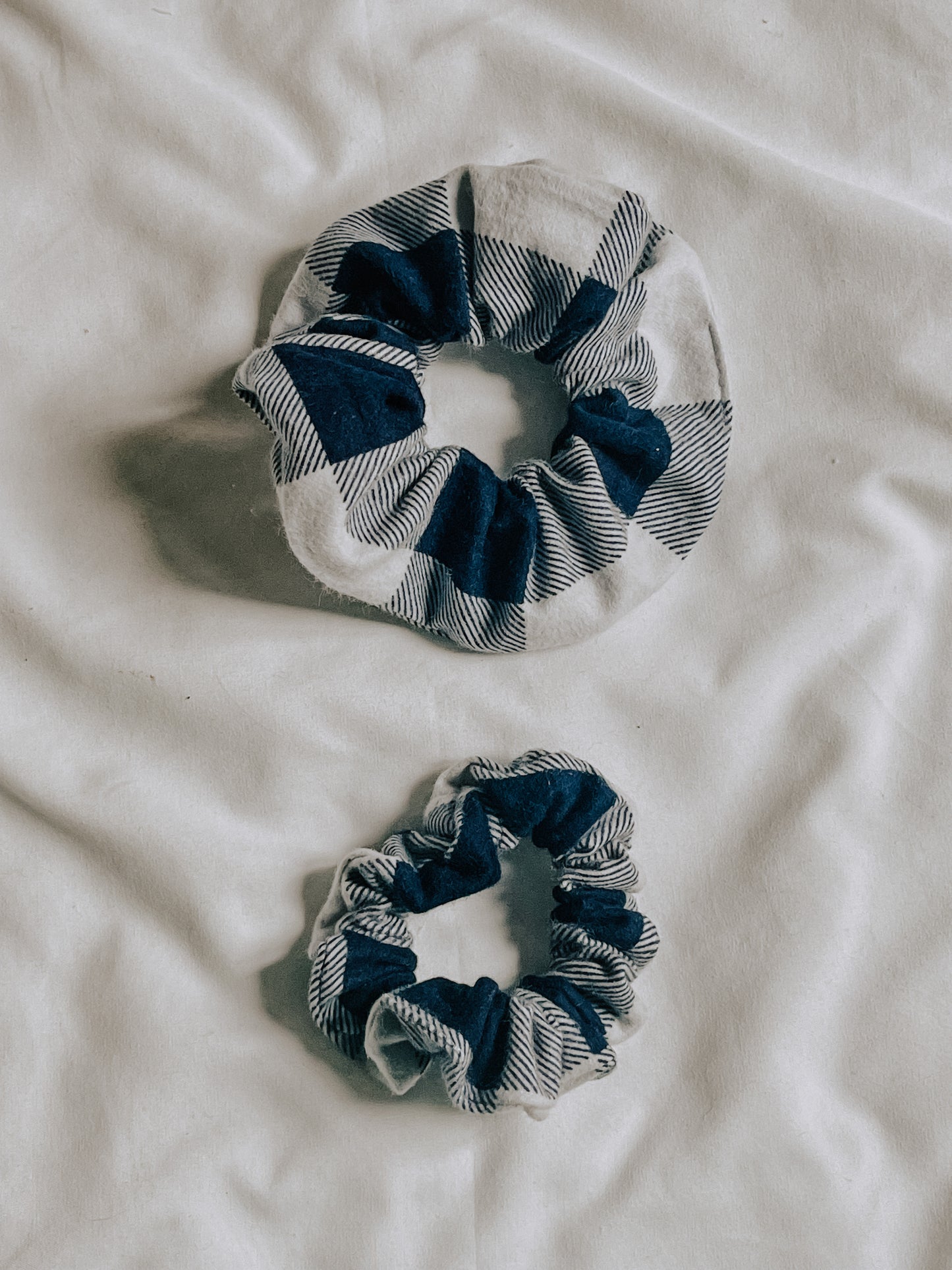 Blue Check Scrunchie