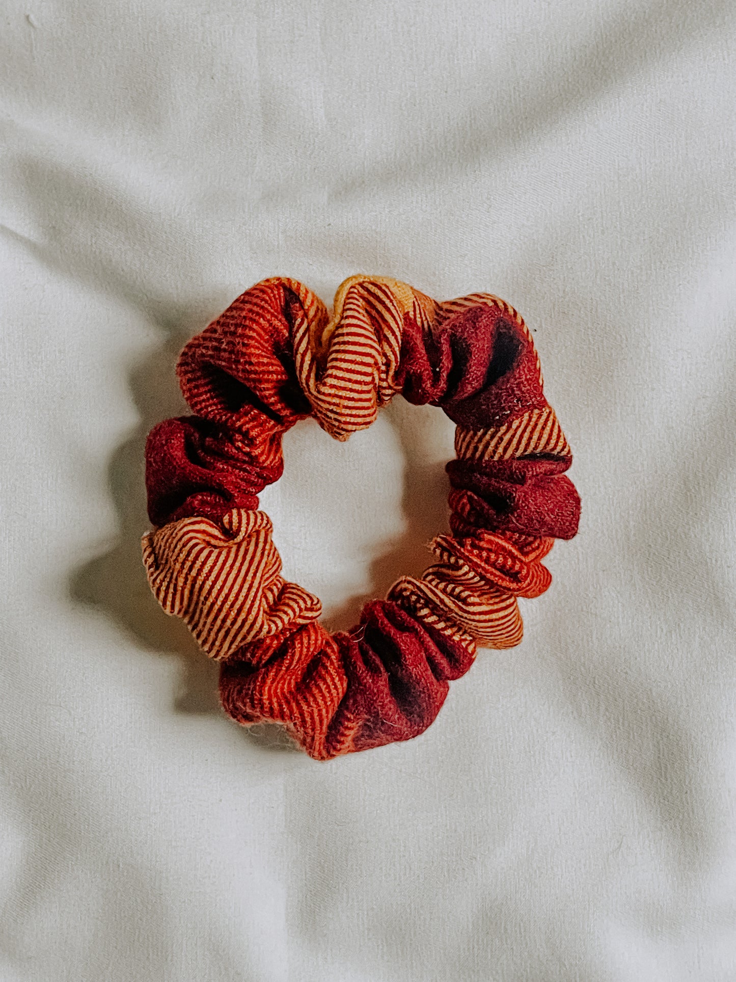 Red and Yellow Check Scrunchie